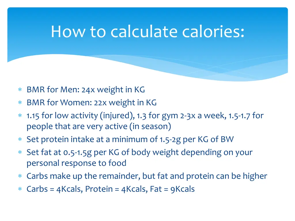 how to calculate calories