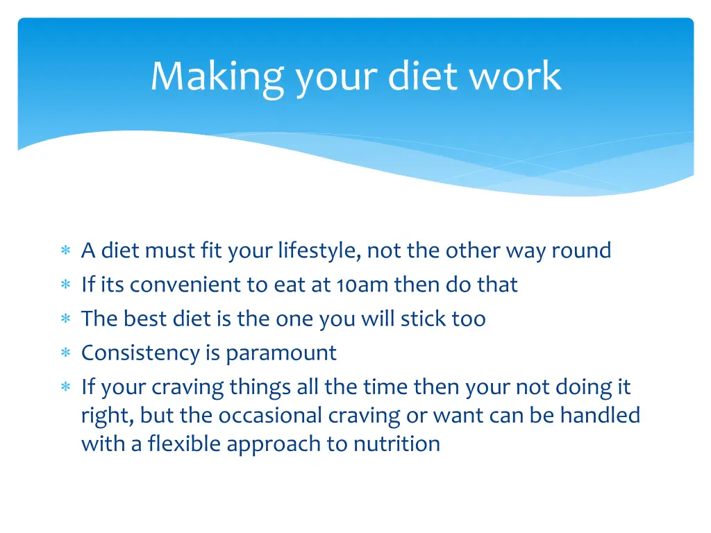 making your diet work