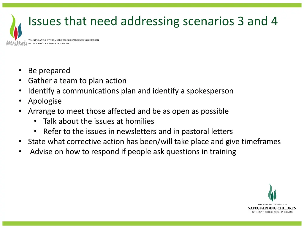 issues that need addressing scenarios 3 and 4