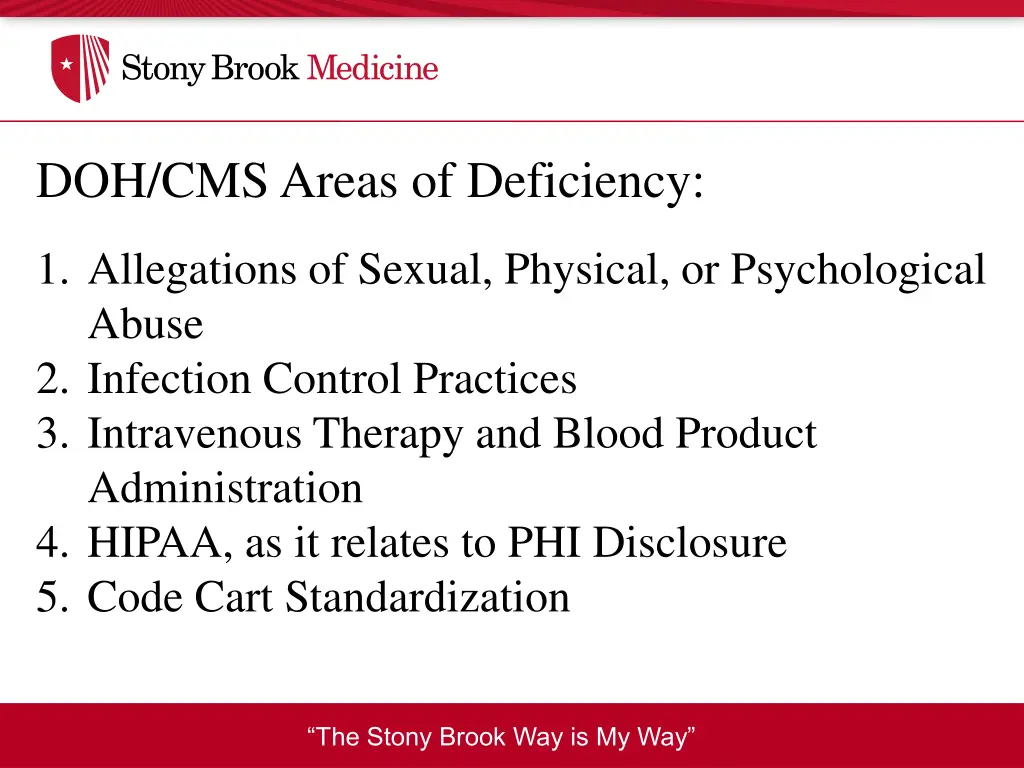 doh cms areas of deficiency