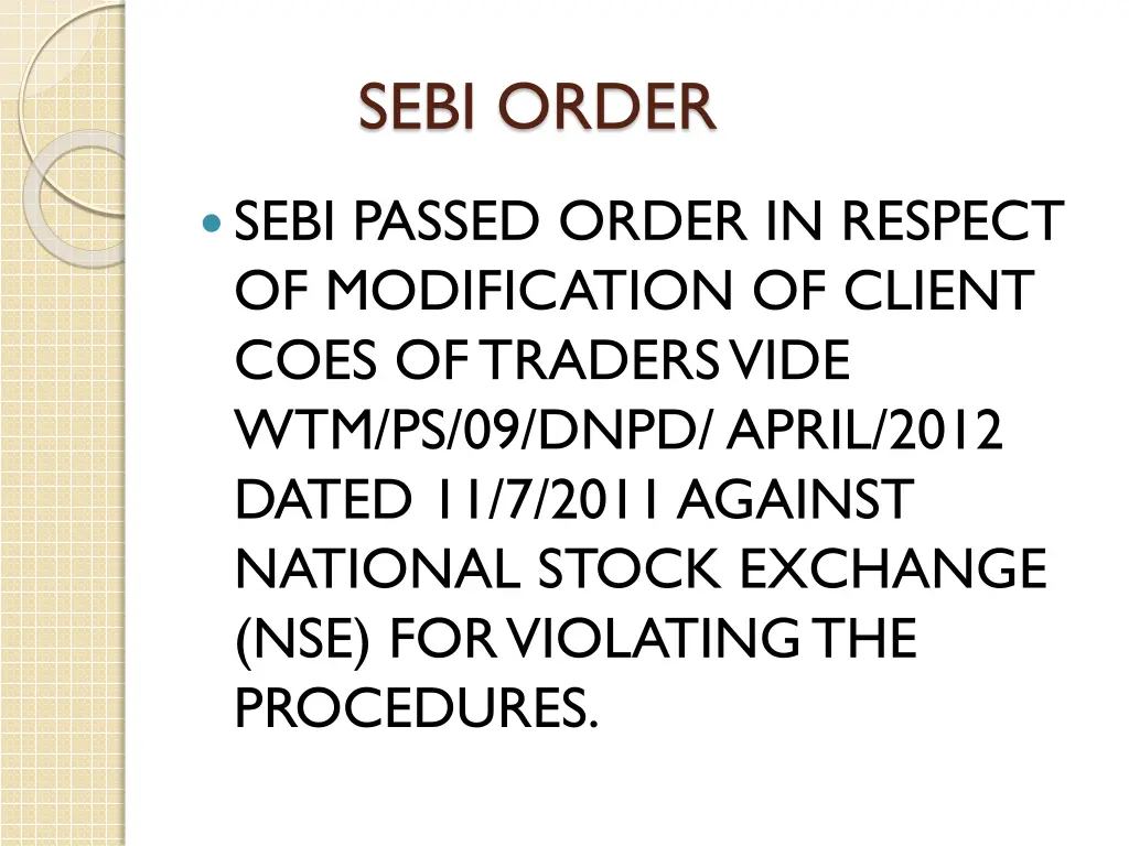 sebi order