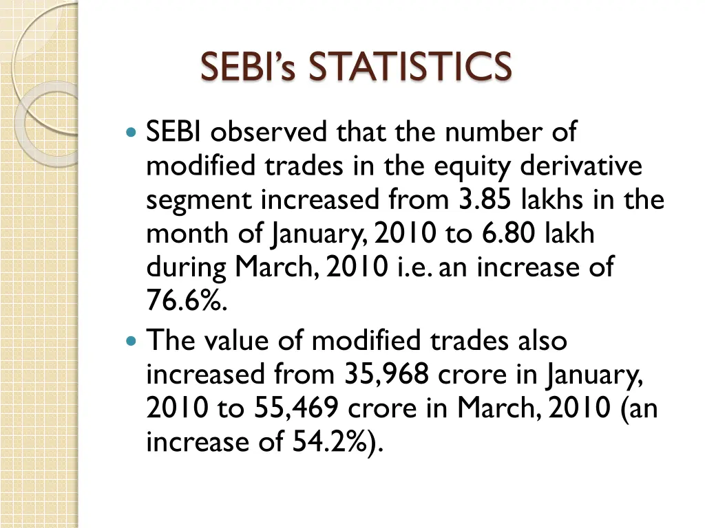 sebi s statistics