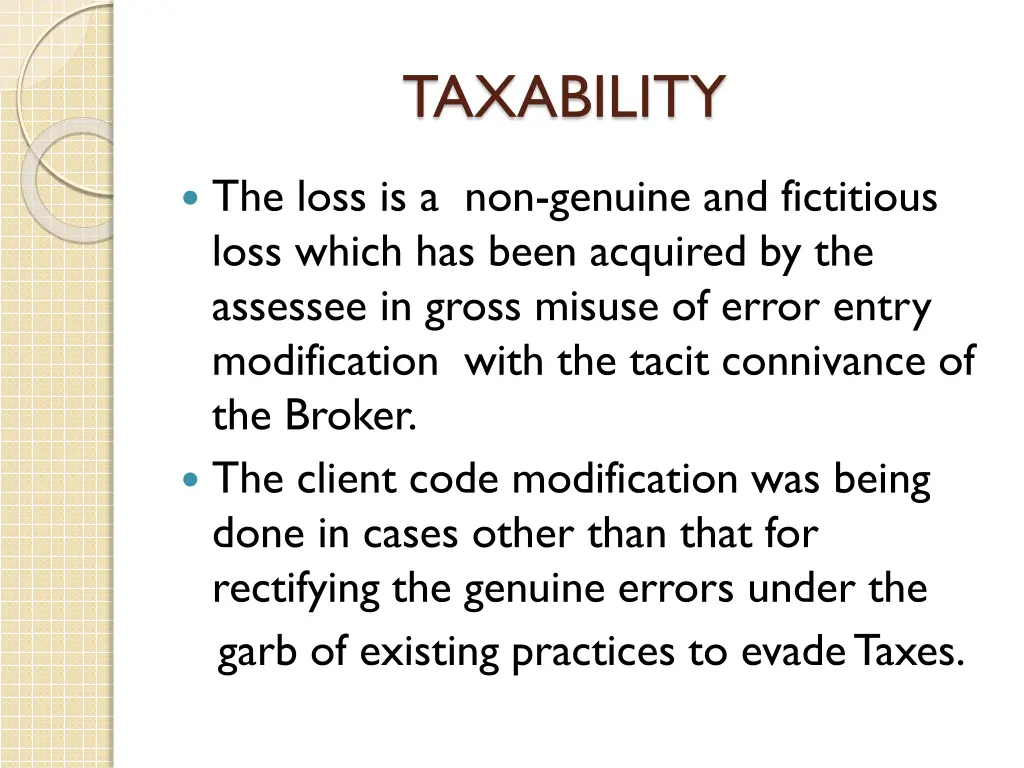 taxability 1