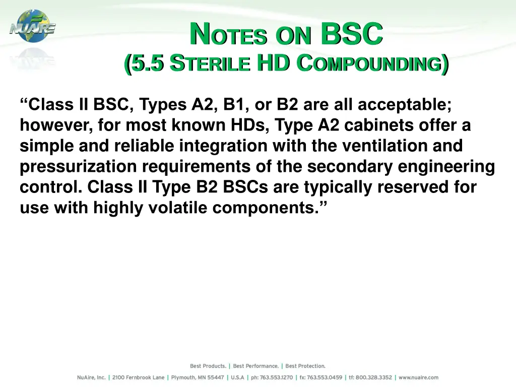 n otes on bsc 5 5 s terile hd c ompounding