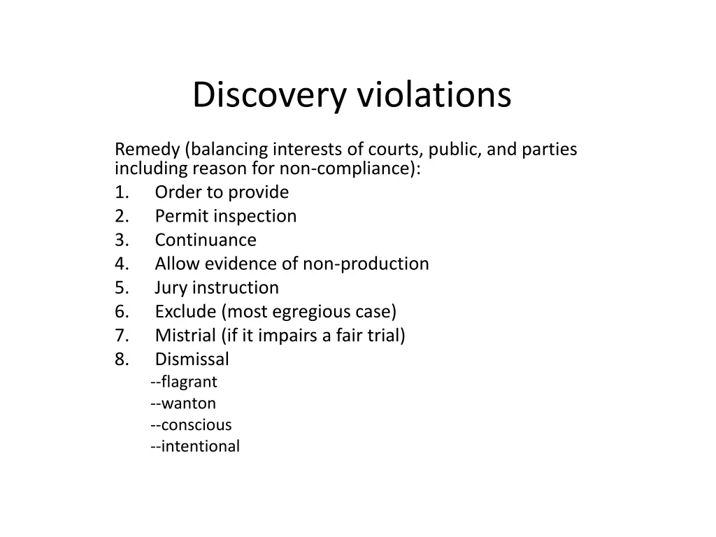 discovery violations 2