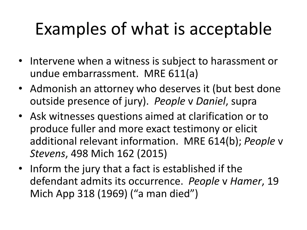 examples of what is acceptable 1