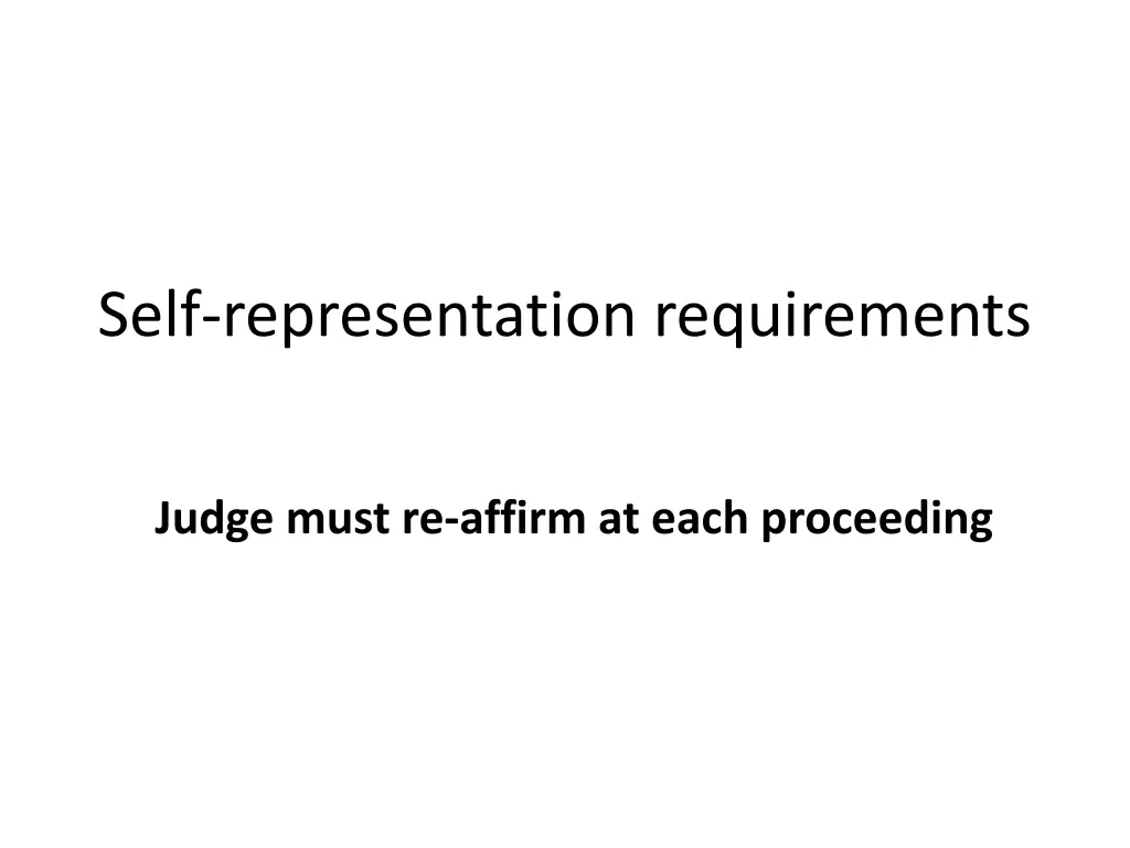 self representation requirements