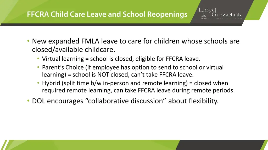 new expanded fmla leave to care for children