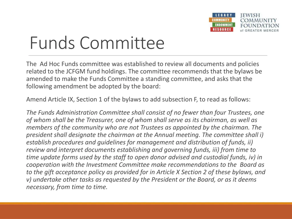 funds committee