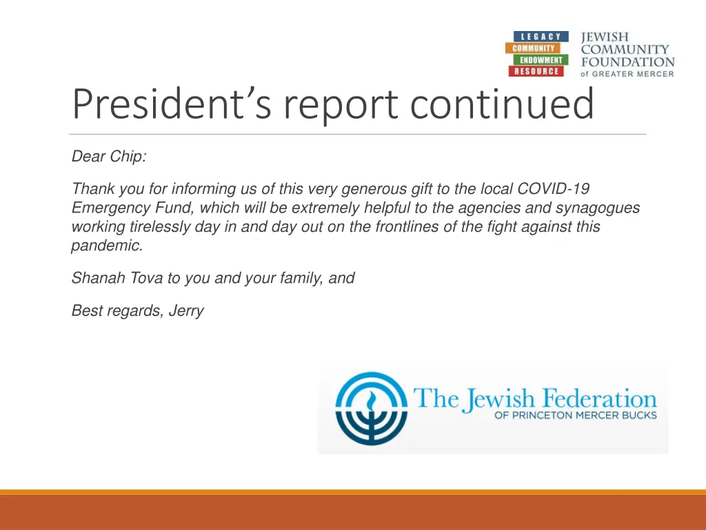 president s report continued 1