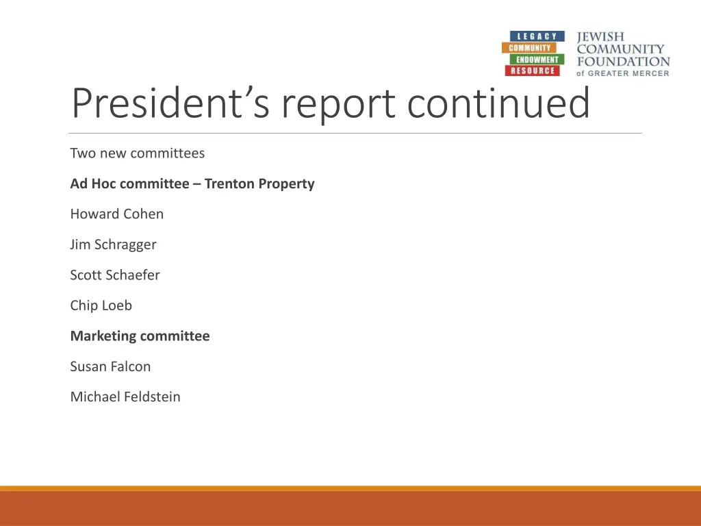 president s report continued 2