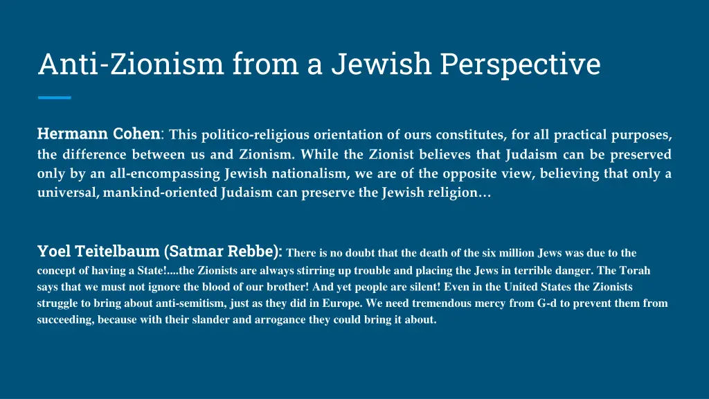 anti zionism from a jewish perspective