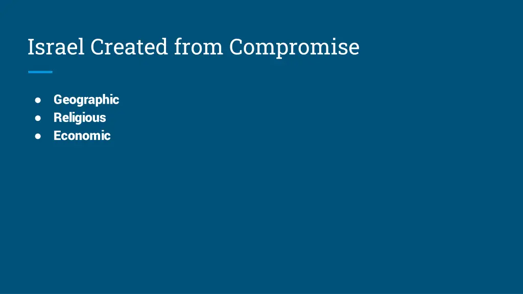 israel created from compromise