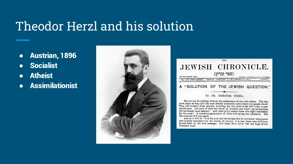 theodor herzl and his solution