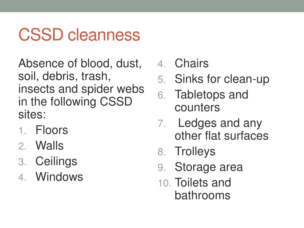 cssd cleanness