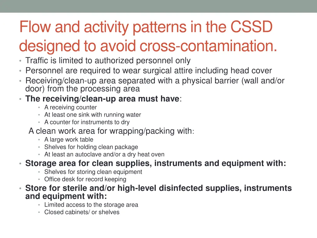 flow and activity patterns in the cssd designed