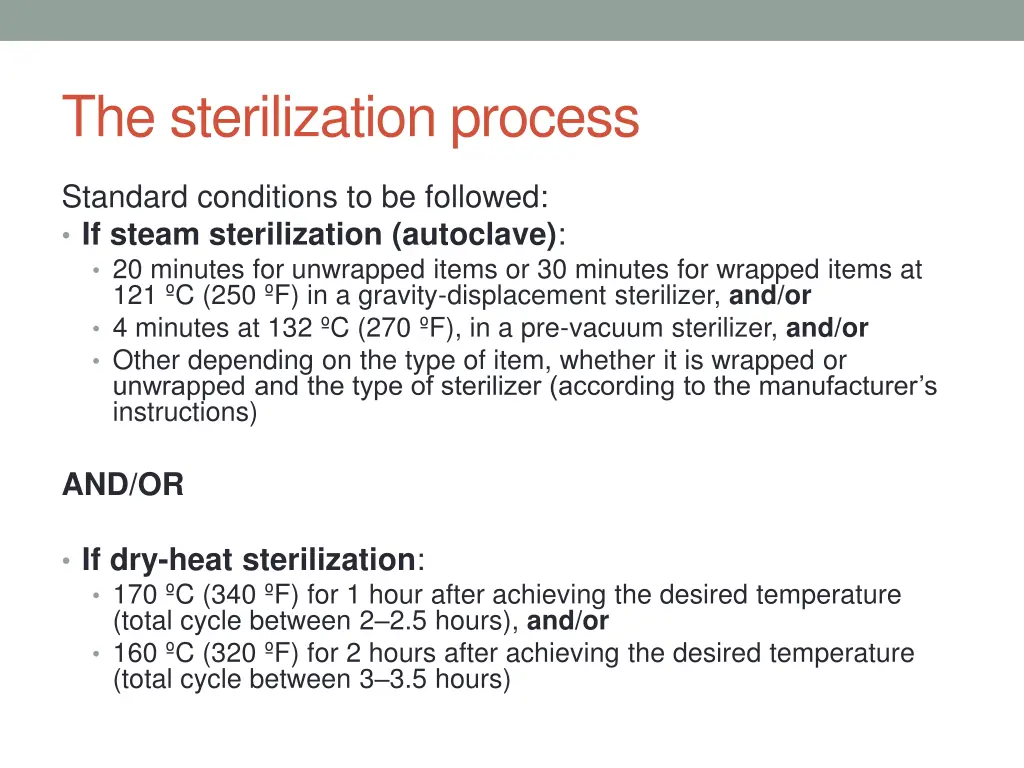 the sterilization process