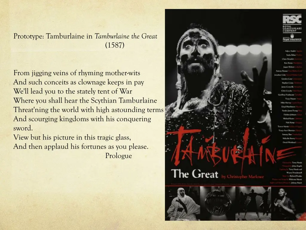 prototype tamburlaine in tamburlaine the great