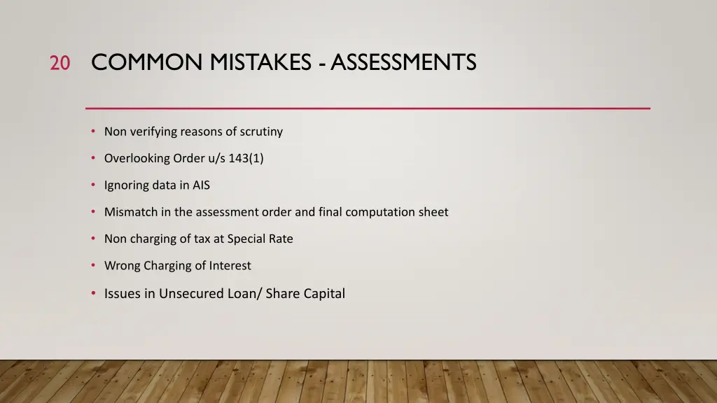 common mistakes assessments