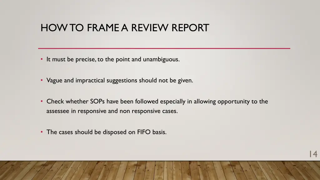 how to frame a review report