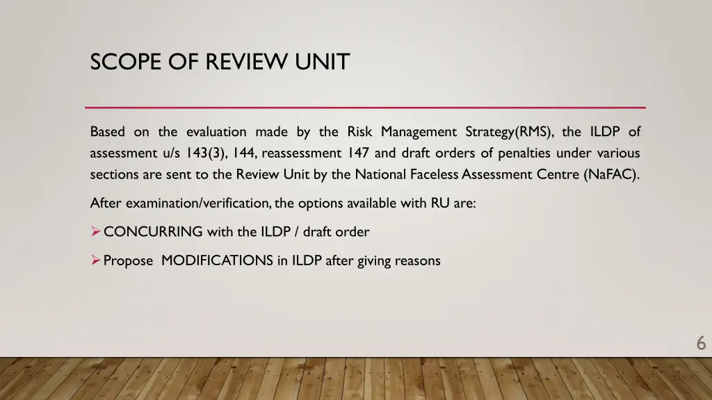 scope of review unit