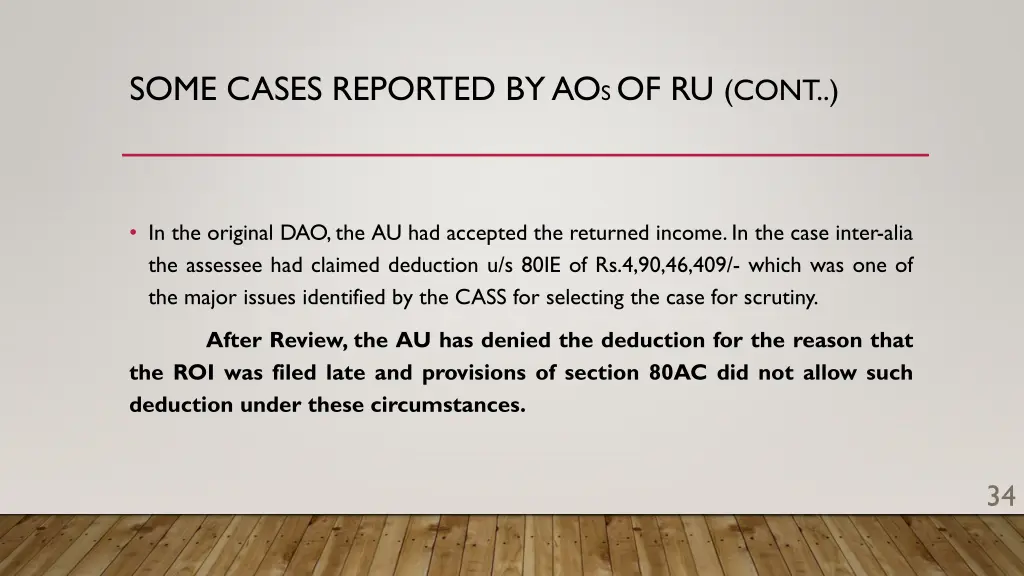 some cases reported by ao s of ru cont 1