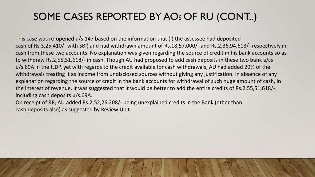 some cases reported by ao s of ru cont 11