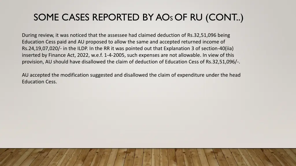 some cases reported by ao s of ru cont 12