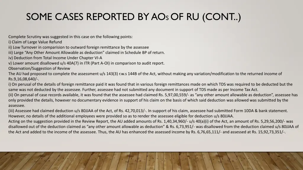 some cases reported by ao s of ru cont 14