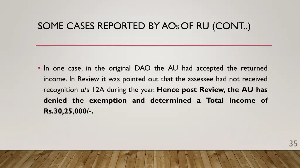 some cases reported by ao s of ru cont 2