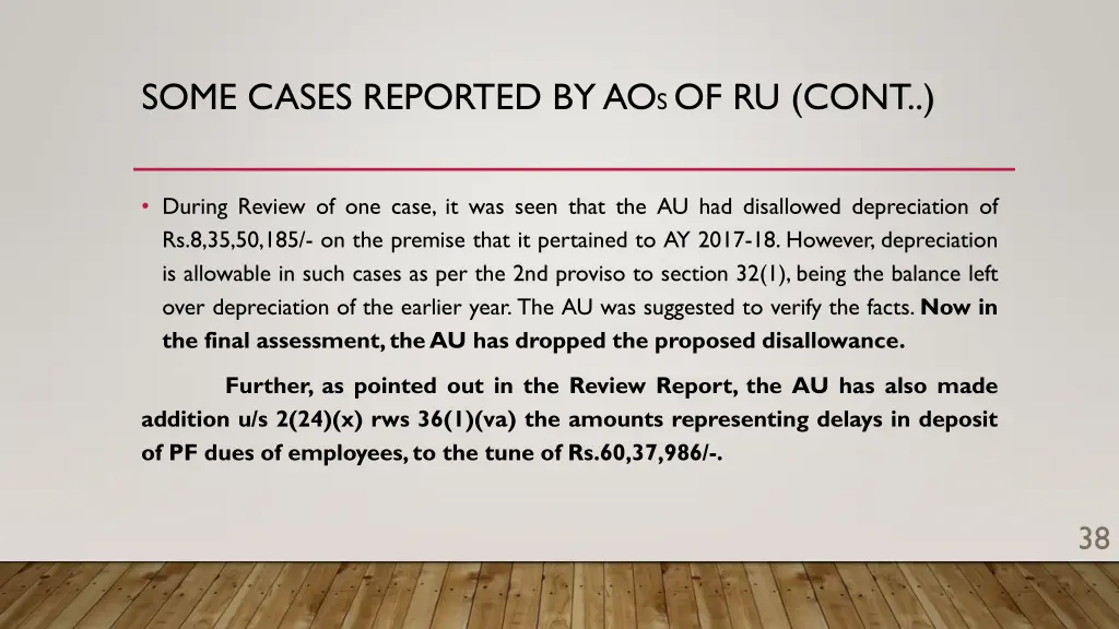 some cases reported by ao s of ru cont 5