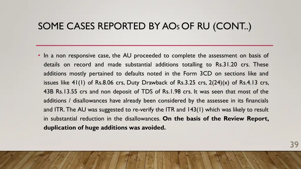 some cases reported by ao s of ru cont 6