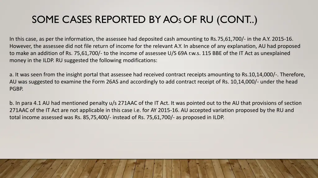 some cases reported by ao s of ru cont 9