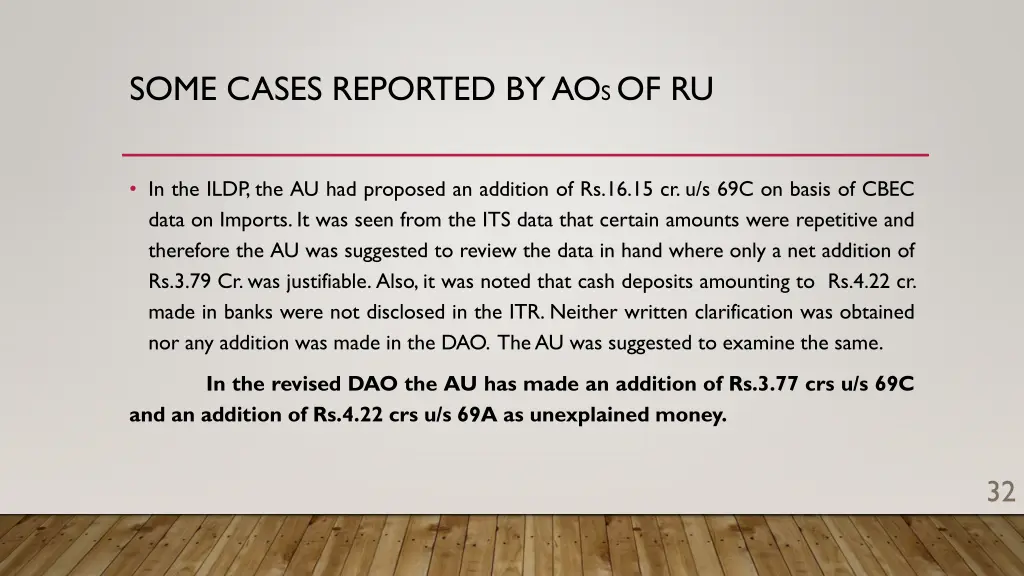 some cases reported by ao s of ru