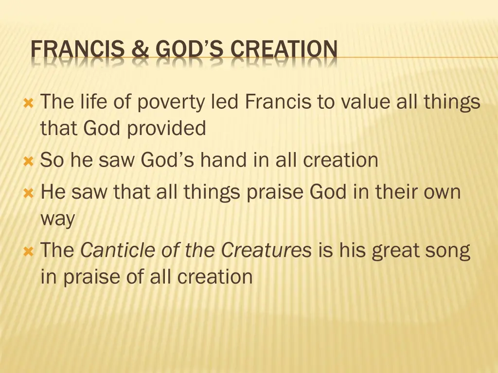 francis god s creation