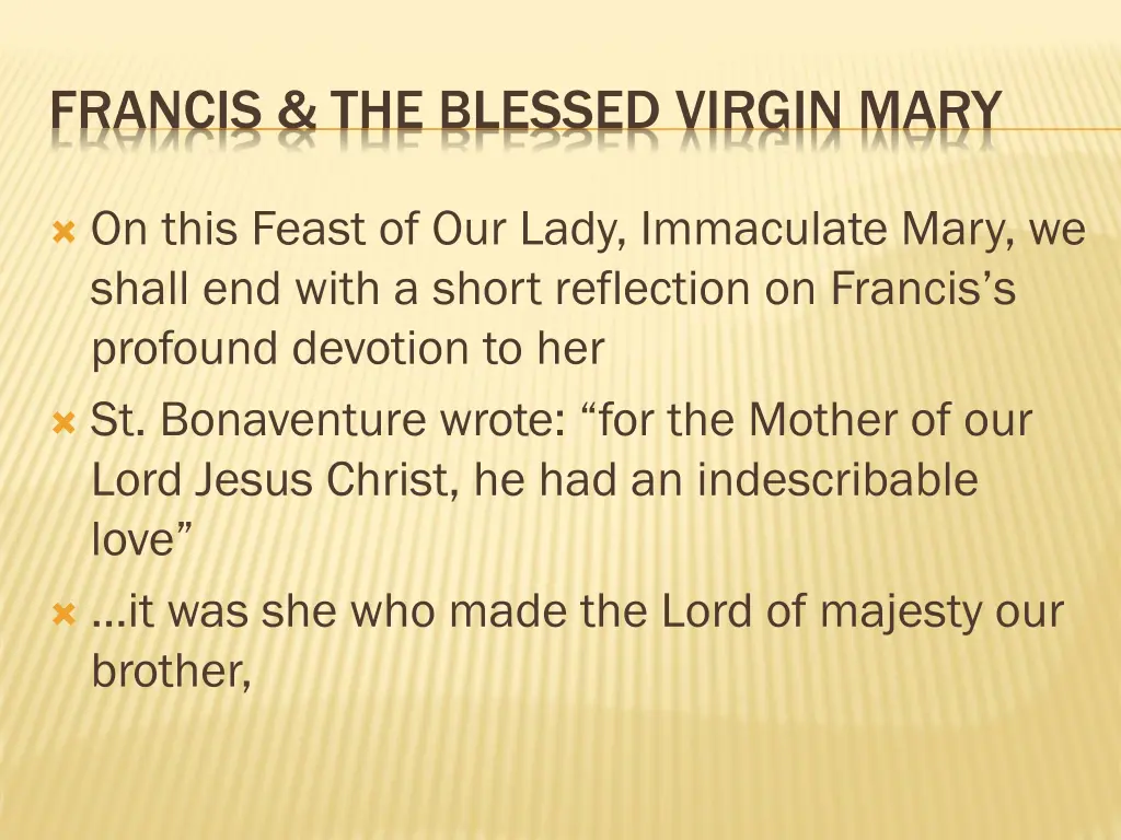 francis the blessed virgin mary