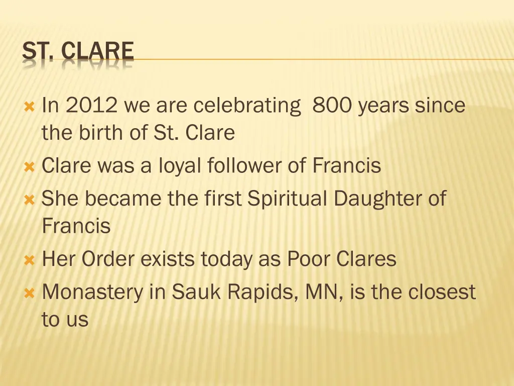 st clare