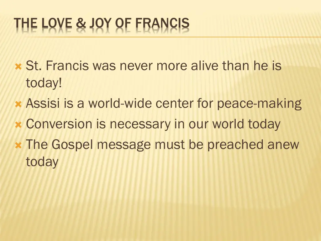 the love joy of francis