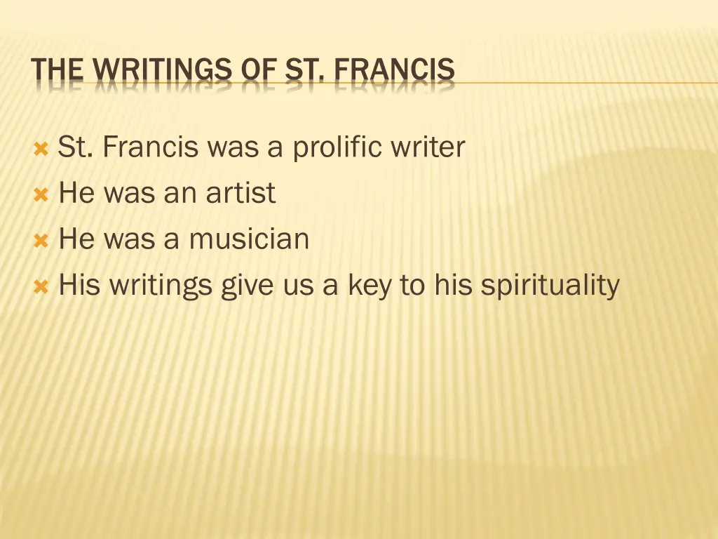 the writings of st francis