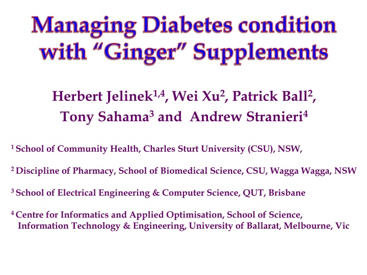 managing diabetes condition with ginger