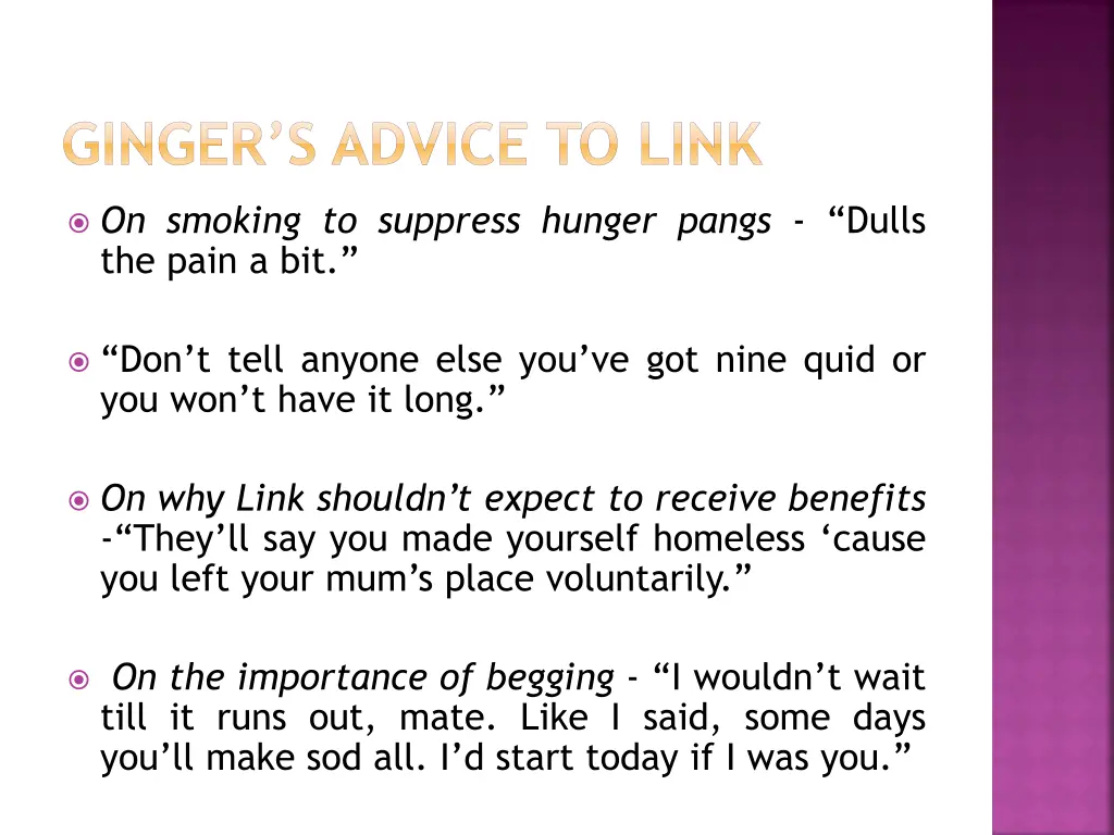 ginger s advice to link