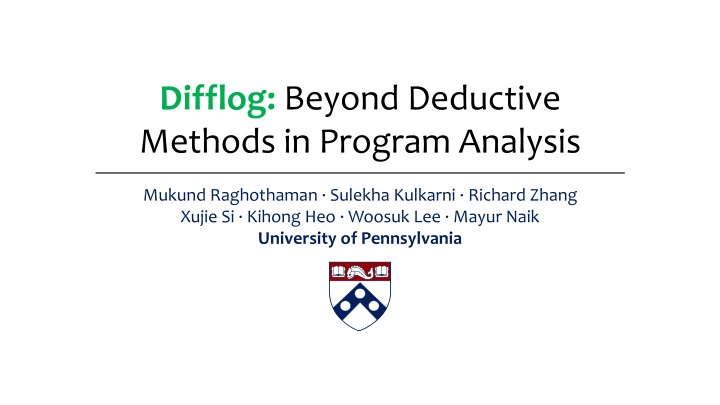 difflog beyond deductive methods in program