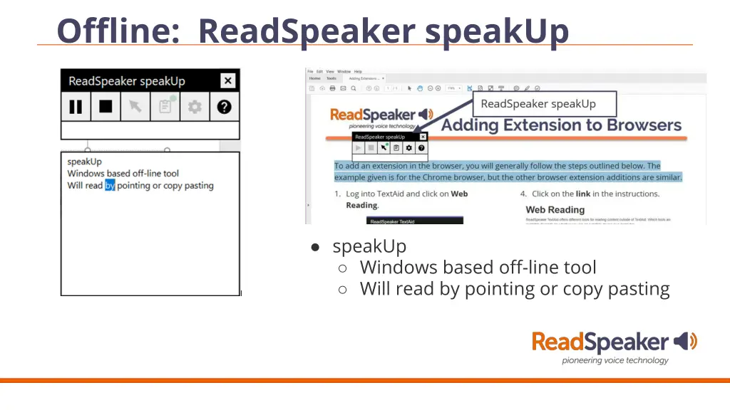 offline readspeaker speakup