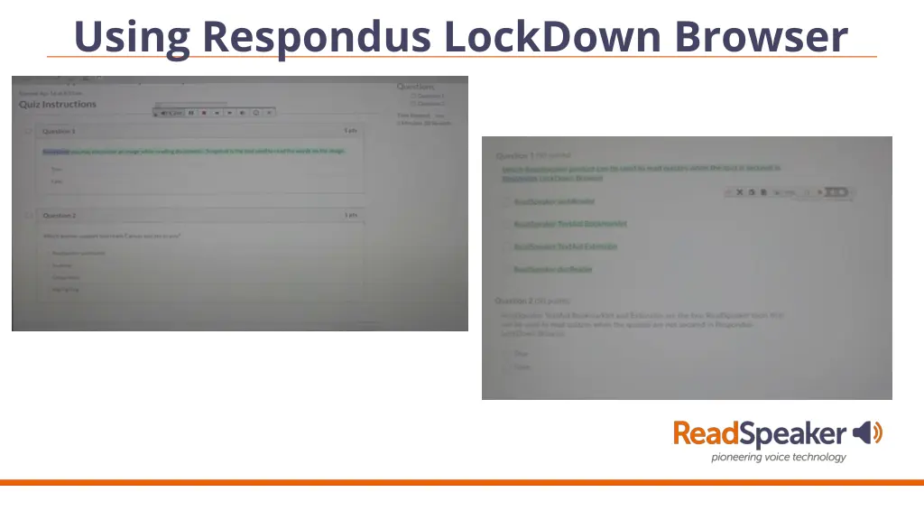 using respondus lockdown browser