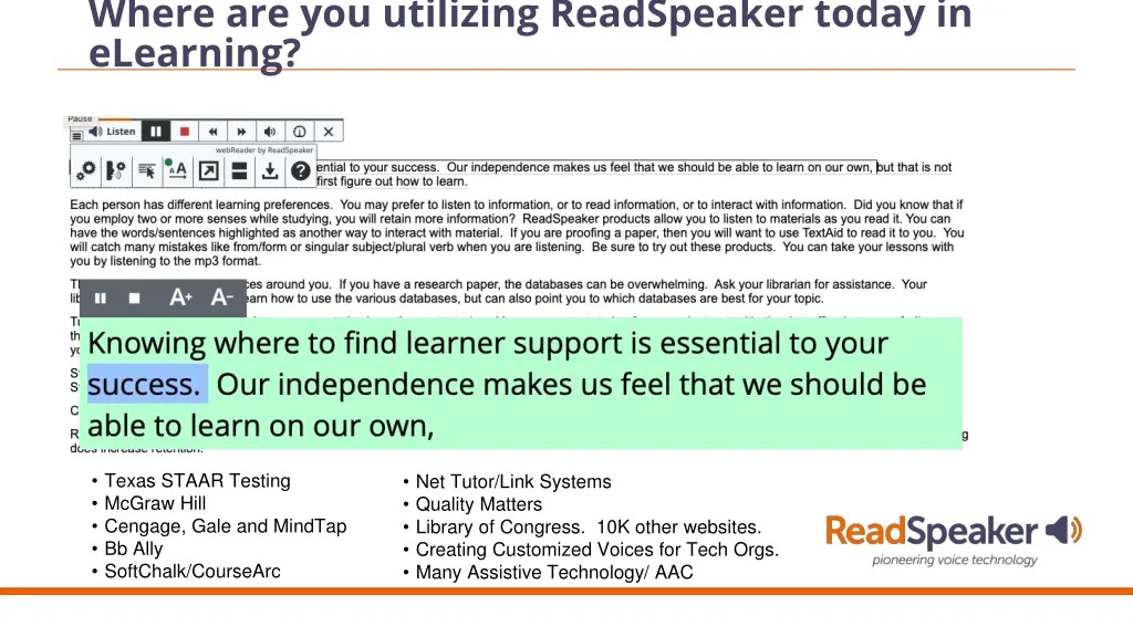 where are you utilizing readspeaker today