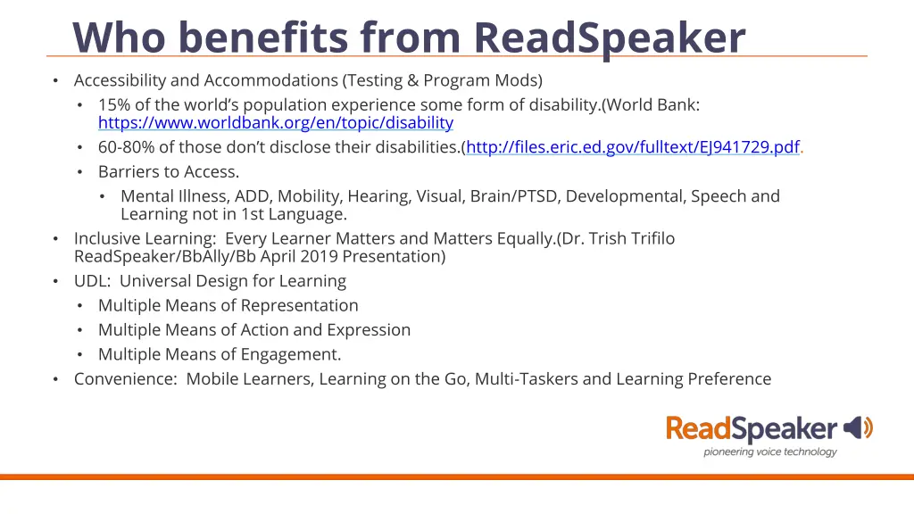 who benefits from readspeaker accessibility