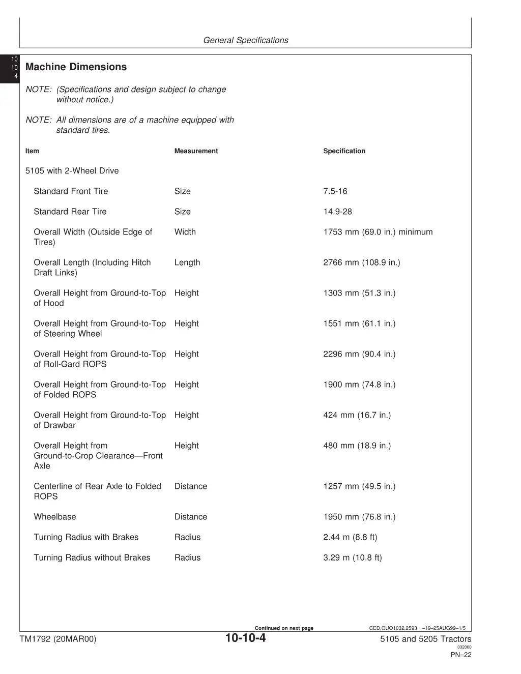 general specifications 2