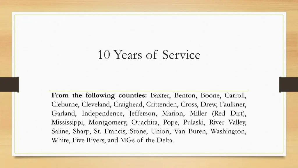 10 years of service