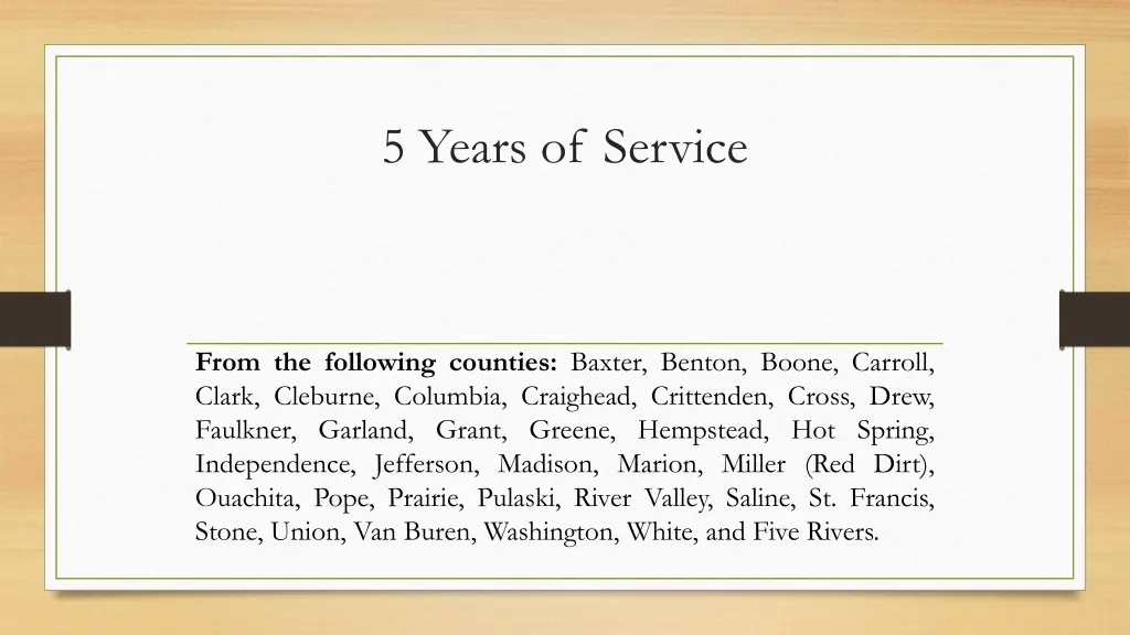 5 years of service