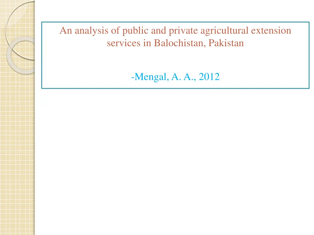 an analysis of public and private agricultural